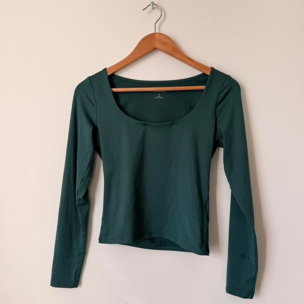 Hollister Green Scoop Neck top Size M